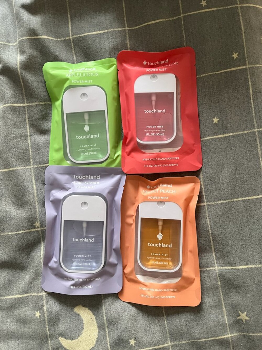 4 pack Touchland Power Mist Hydrating Hand Sanitizer 30ml/ 1 fl oz Each
